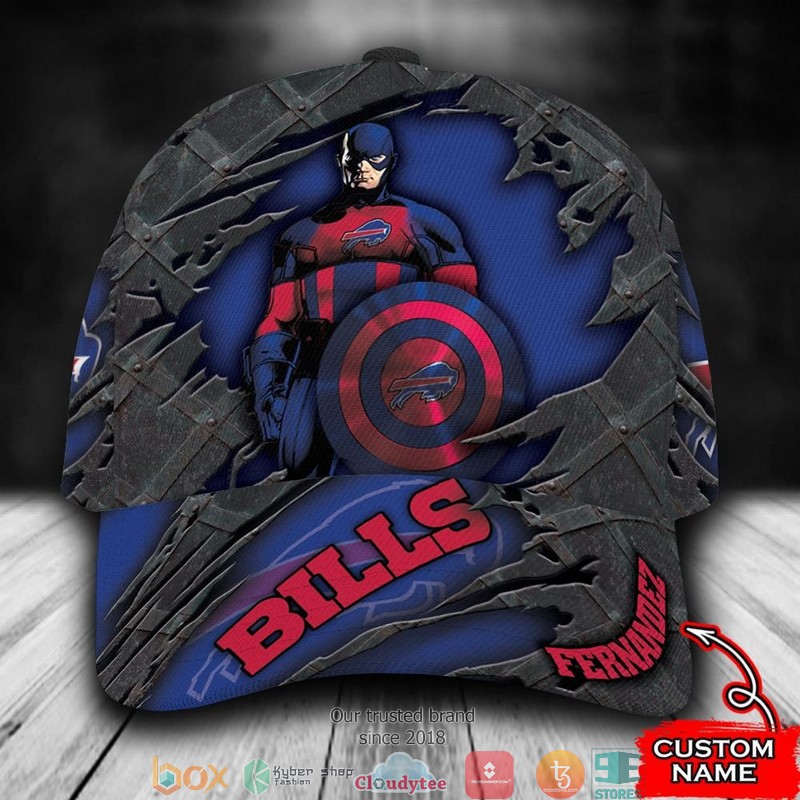 Buffalo Bills Captain America NFL Custom Name Cap word3