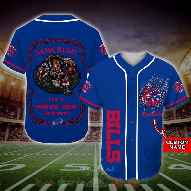 BEST Buffalo Bills Mascot Custom AOP Baseball Jersey word3