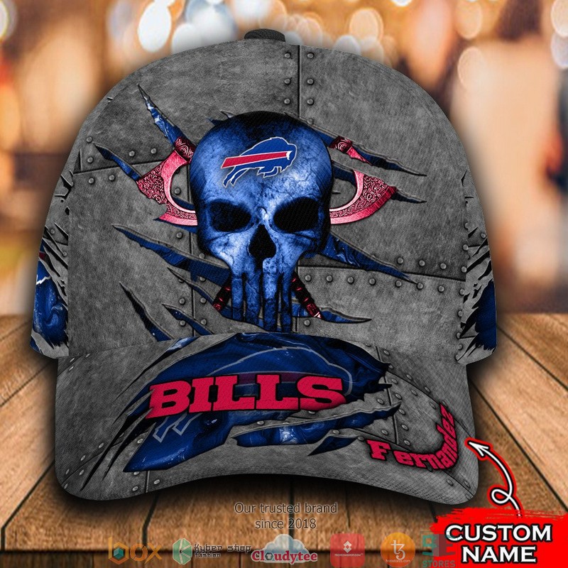 Buffalo Bills Skull NFL Custom Name Cap