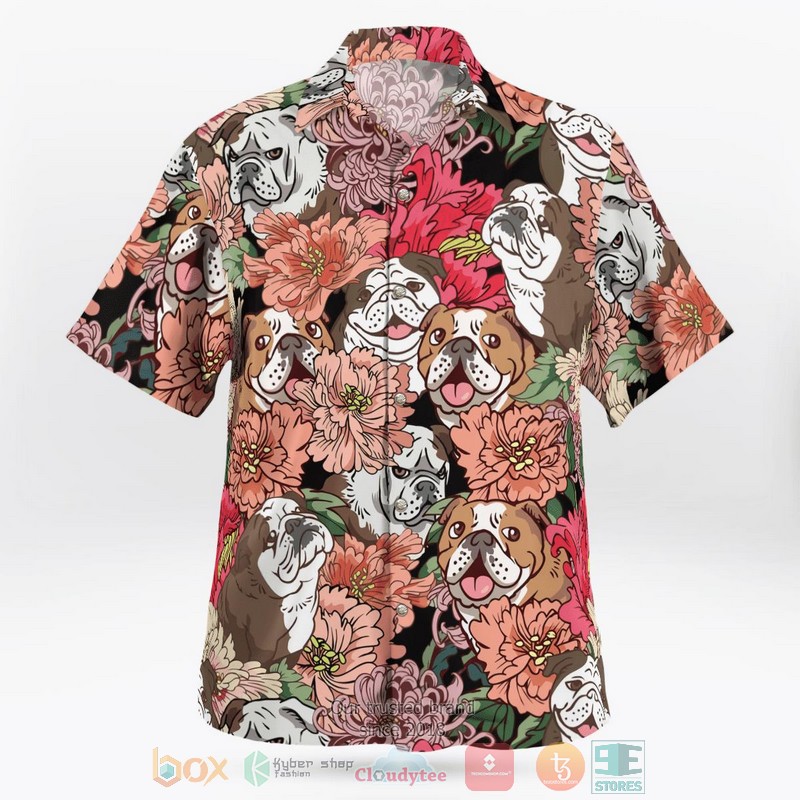 NEW Bulldog Flower Hawaiian Shirt 16