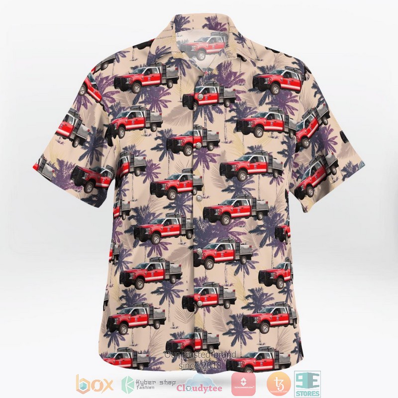 Burrton Kansas Burrton Consolidated Fire District 5 Rescue Engine 45 Aloha Shirt word3