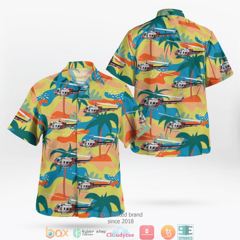 Cal Fire Bell UH 1H Iroquois 205 Hawaiian Shirt word1