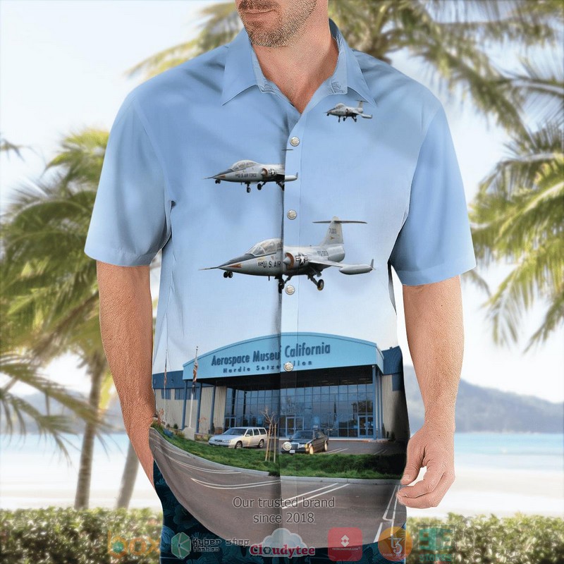 NEW California Aerospace Museum of California Lockheed F-104B Starfighter Aloha Shirt 3 NEW California Aerospace Museum of California Lockheed F-104B Starfighter Aloha Shirt word2