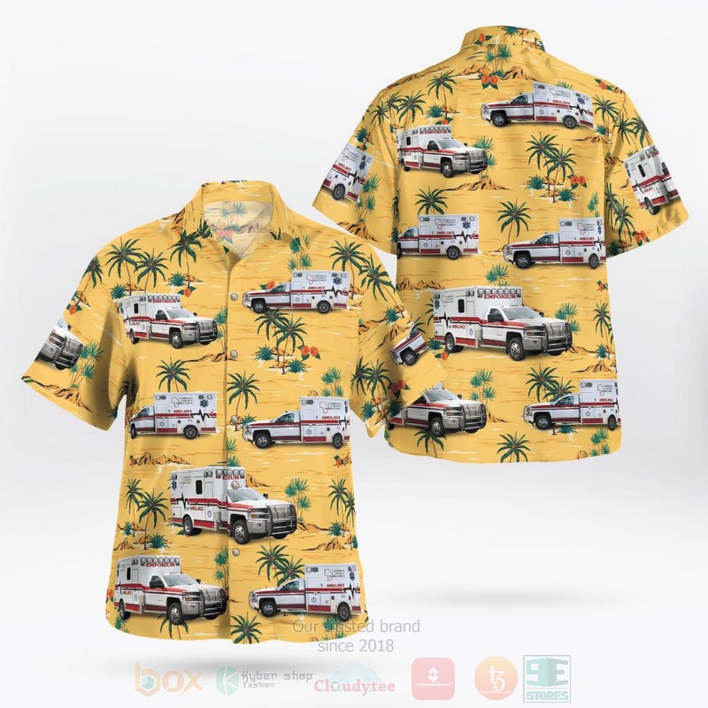 BEST Cameron County Ambulance Service, Emporium, Pennsylvania 3D Aloha Shirt word3