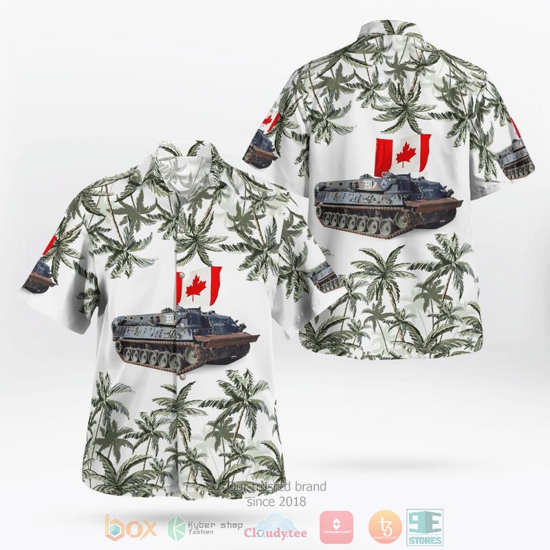 BEST Canadian Army Leopard Taurus Armored Recovery Vehicle ARV Canada Day Hawaii Shirt word2