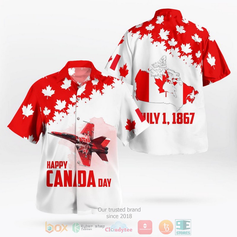 BEST Canadian Forces CF18 Demo Team Happy Canada Day Hawaii Shirt word1