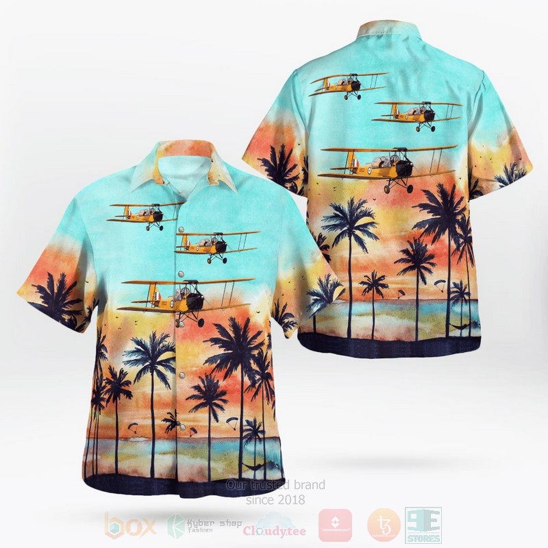BEST Canadian Warplane Heritage Museum de Havilland DH.82C Tiger Moth 3D Aloha Shirt word2