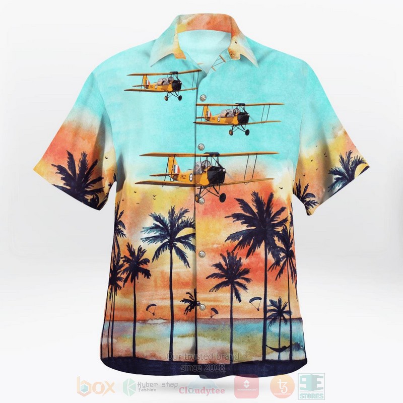 BEST Canadian Warplane Heritage Museum de Havilland DH.82C Tiger Moth 3D Aloha Shirt word2