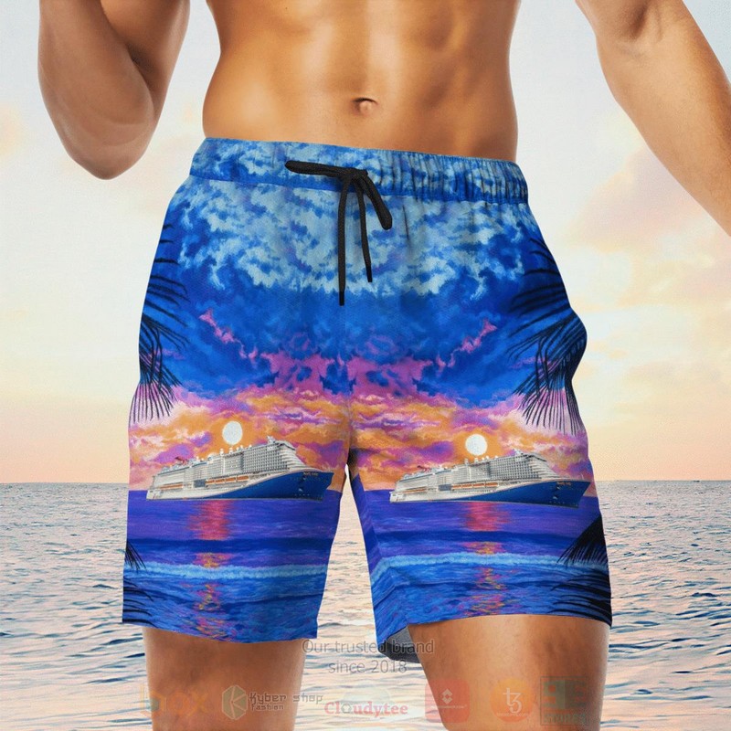 BEST Carnival Cruise Line's Mardi Gras 3D Aloha Shirt, Short-Pants word1