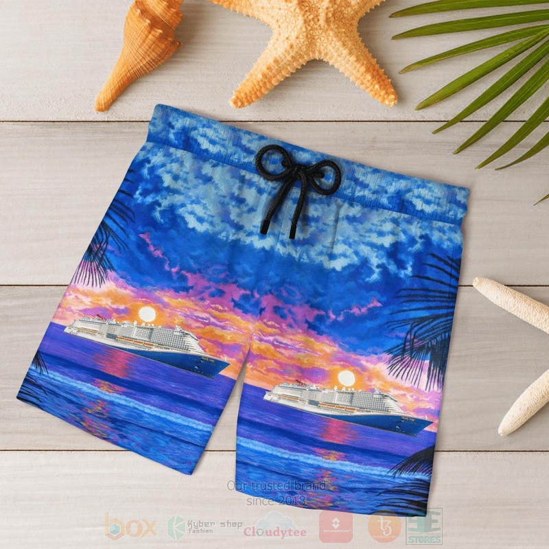BEST Carnival Cruise Line's Mardi Gras 3D Aloha Shirt, Short-Pants word1
