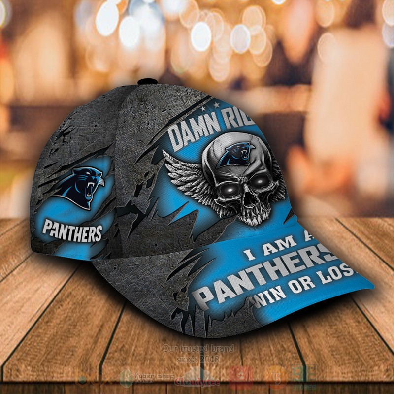 BEST Carolina Panthers Skull Custom Blue Classic Cap 2 BEST Carolina Panthers Skull Custom Blue Classic Cap word3