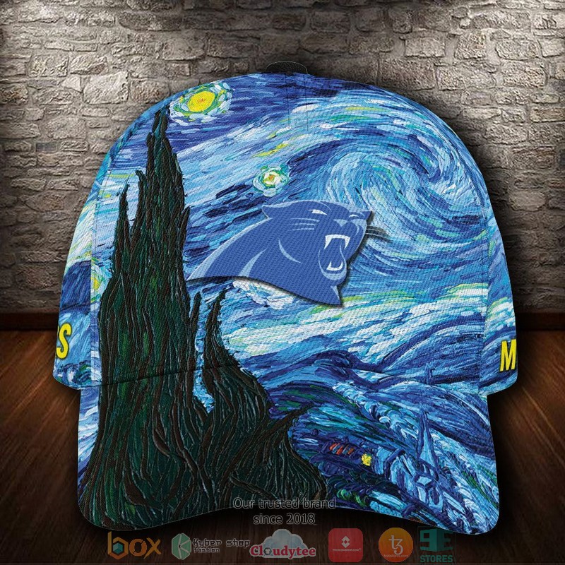Carolina Panthers Van Gogh NFL Custom Name Cap word1