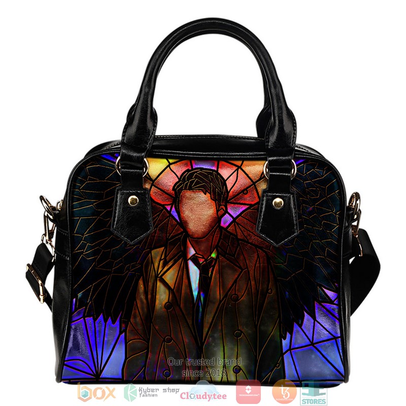 Castiel Supernatural Stained Glass Leather Handbag