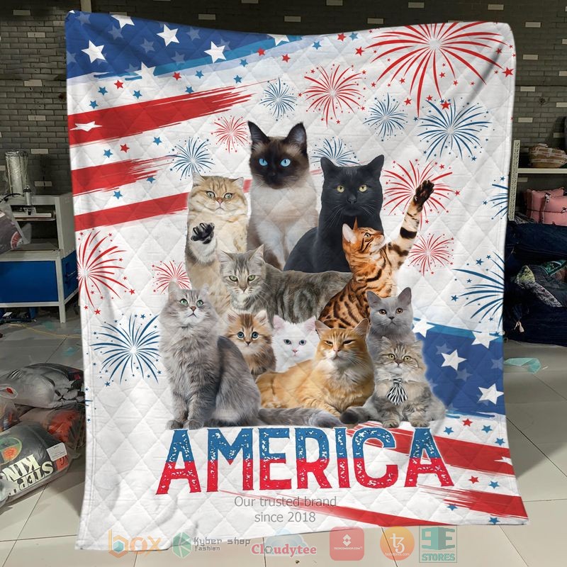 HOT Cat America Independence Day Blanket Quilt 1 HOT Cat America Independence Day Blanket Quilt word2