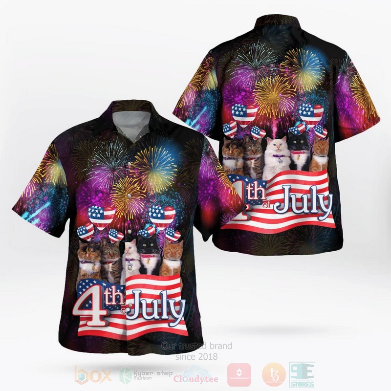 BEST Cats 4th of July 3D Aloha Shirt 1 BEST Cats 4th of July 3D Aloha Shirt word3