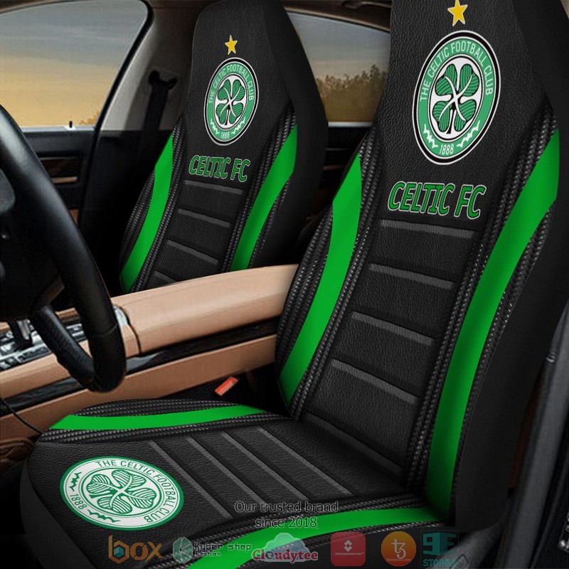Celtic FC Light Green black Car Seat Covers