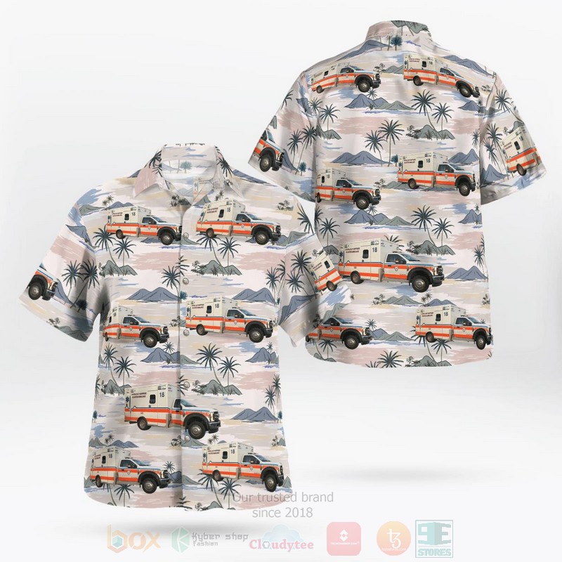 BEST Central Islip, New York, Central Islip-Hauppauge Volunteer Ambulance 3D Aloha Shirt word2