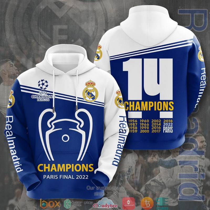 Champions League Paris Final 2022 Real Madrid 3D Shirt, Hoodie 3 Champions League Paris Final 2022 Real Madrid 3D Shirt, Hoodie word3