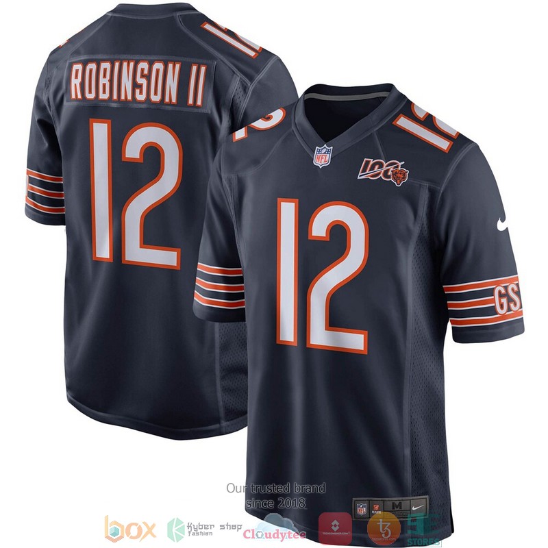 Chicago Bears Allen Robinson Navy 100th Season Football Jersey word3