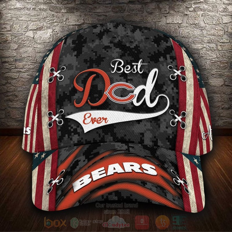 BEST Chicago Bears Best Dad NFL Team Custom Name 3D Cap word2