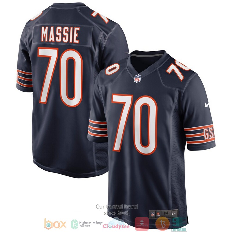 Chicago Bears Bobby Massie Navy Football Jersey word1