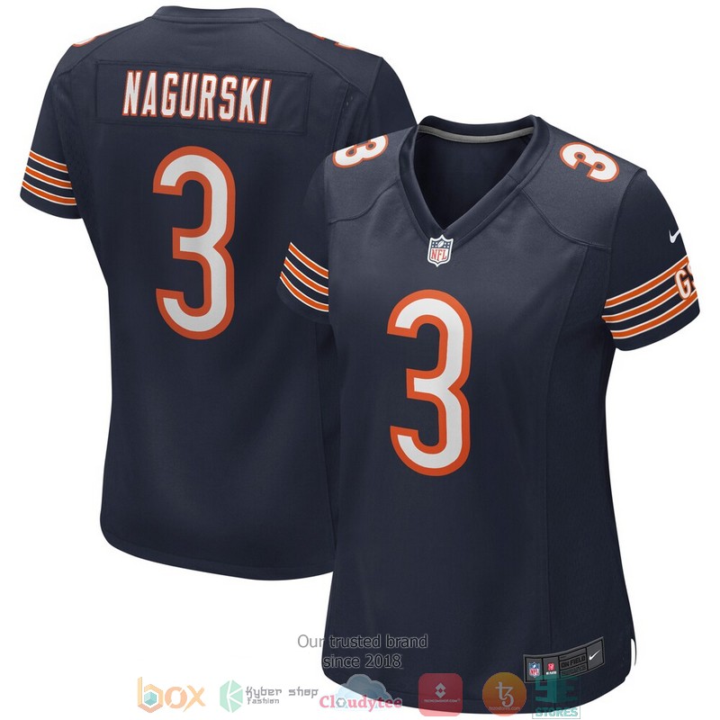 Chicago Bears Bronko Nagurski Navy Game Retired Football Jersey word3