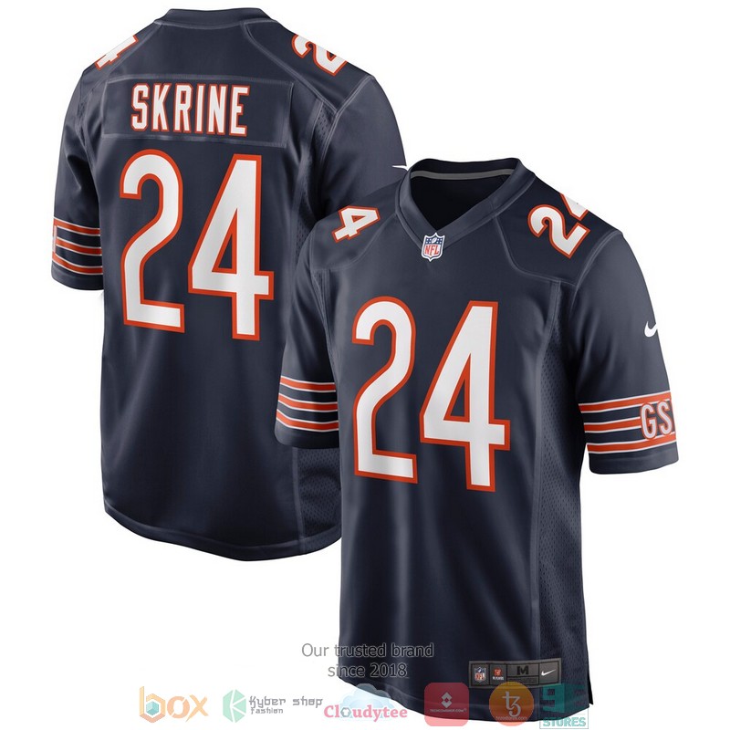 Chicago Bears Buster Skrine Navy Football Jersey word1