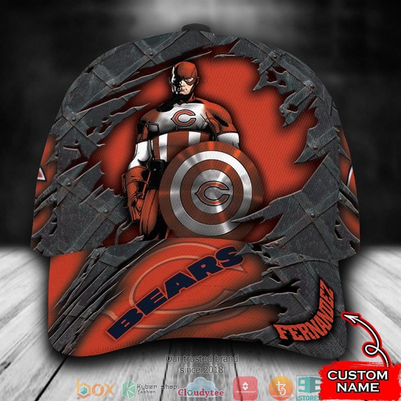 Chicago Bears Captain America NFL Custom Name Cap