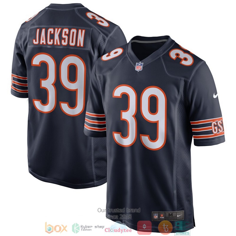 Chicago Bears Eddie Jackson Navy Football Jersey word3