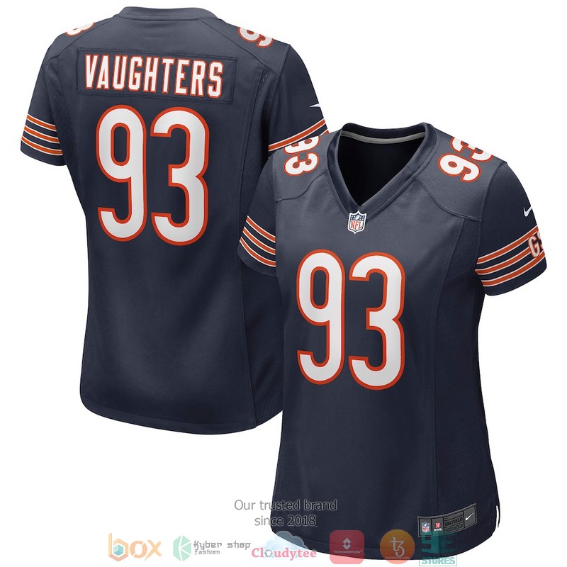 Chicago Bears James Vaughters Navy Football Jersey word1