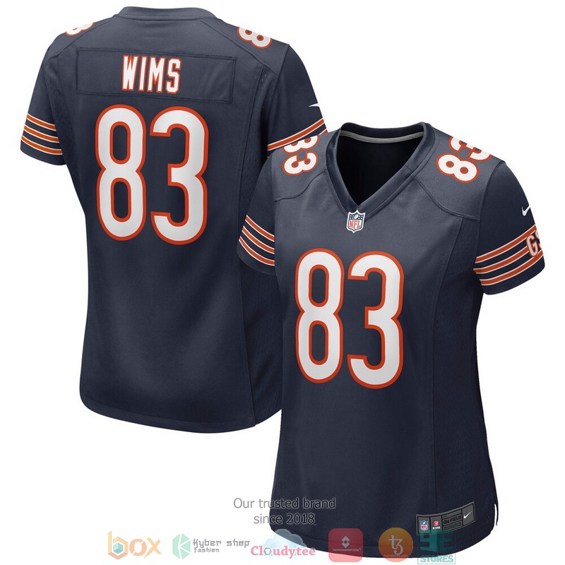 Chicago Bears Javon Wims Navy Football Jersey word1