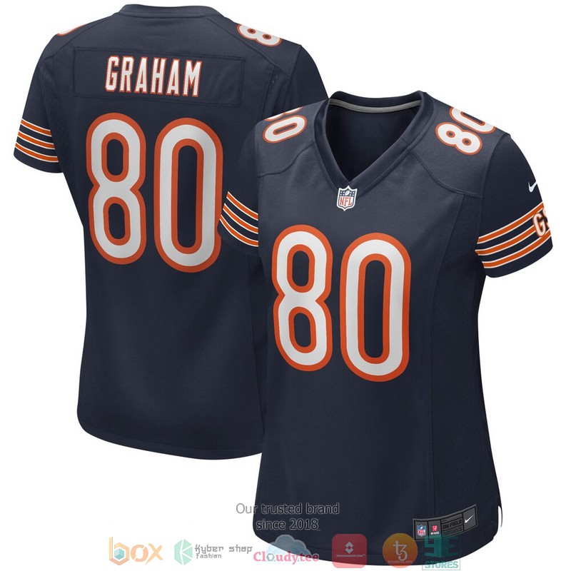 Chicago Bears Jimmy Graham Navy Football Jersey word3