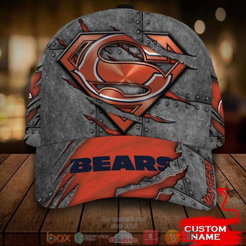 Chicago Bears NFL Superman Custom Name Cap word1
