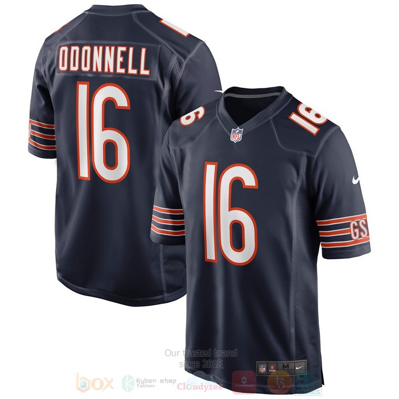 BEST Chicago Bears Pat O'Donnell Navy Jersey Football Shirt word2
