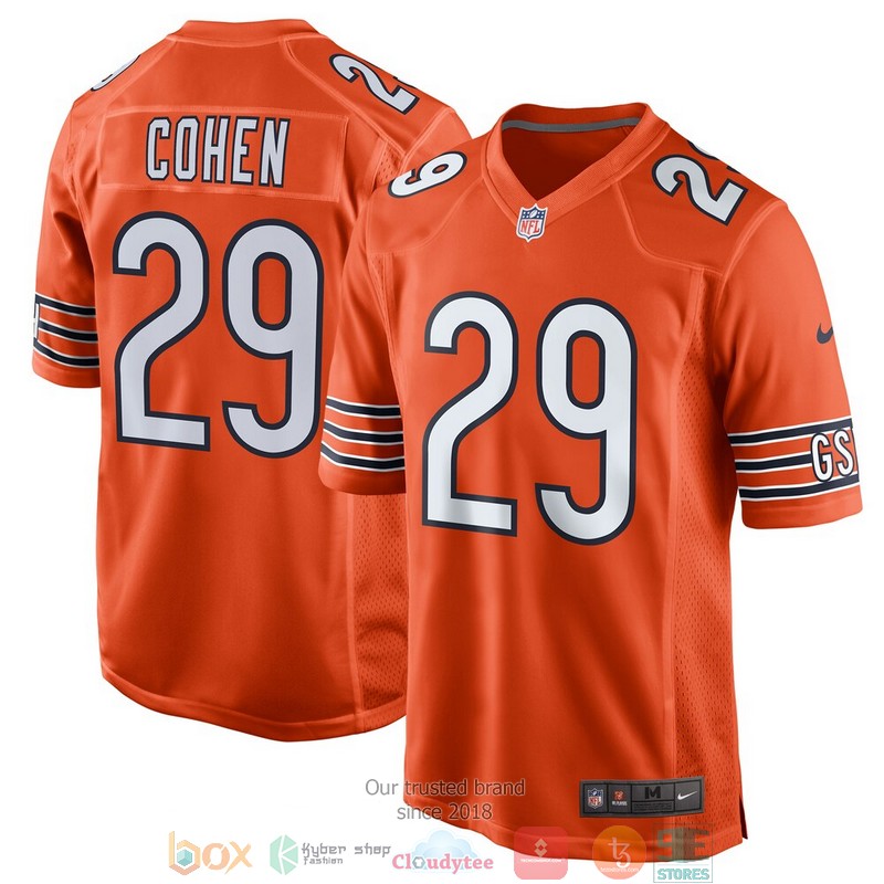 Chicago Bears Tarik Cohen Orange Alternate Football Jersey word2