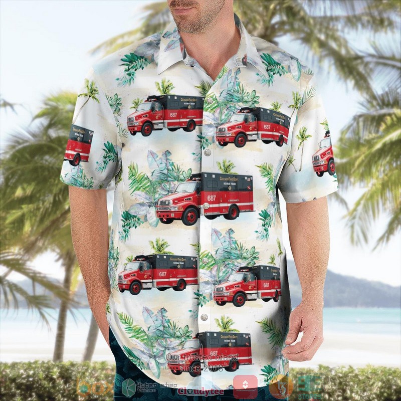 Chicago Illinois Chicago Fire Department Scuba Team Hawaii 3D Shirt word3