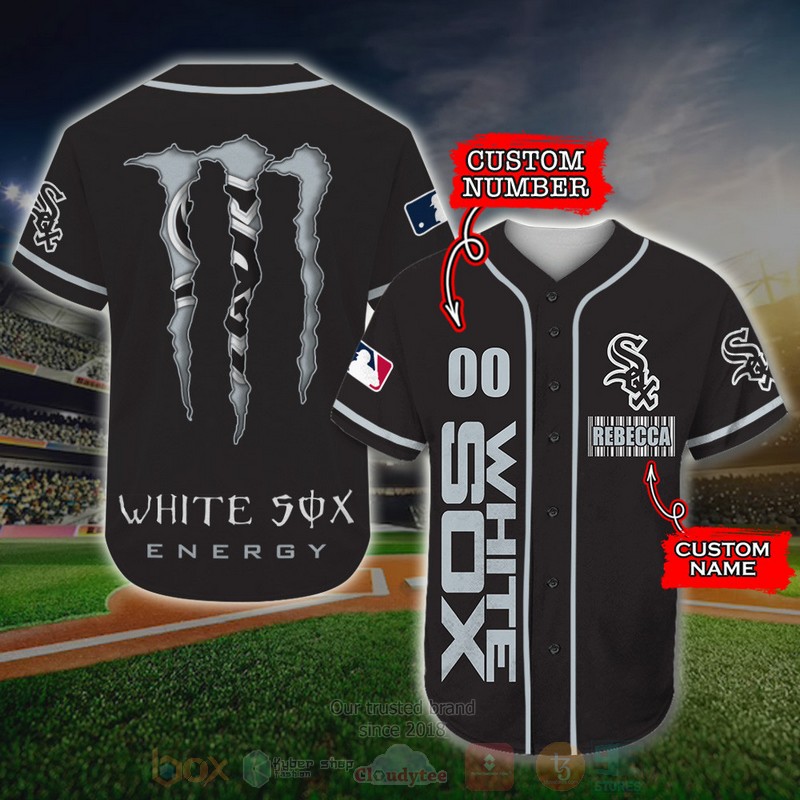 BEST Chicago White Sox, Monster Energy Custom AOP Baseball Jersey word3