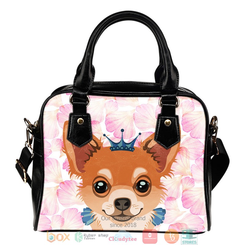 Chihuahua Crown Leather Handbag word3