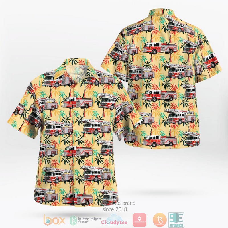 NEW Chili Fire Department Rochester New York Fleet Aloha Shirt word2