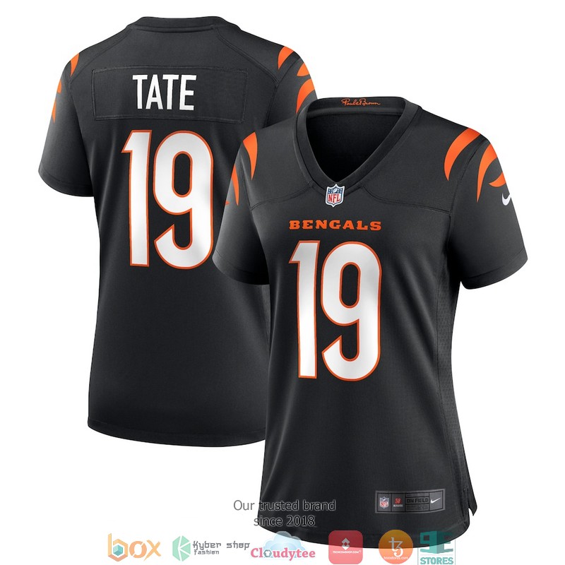 Cincinnati Bengals 19 Auden Tate Black Football Jersey word1
