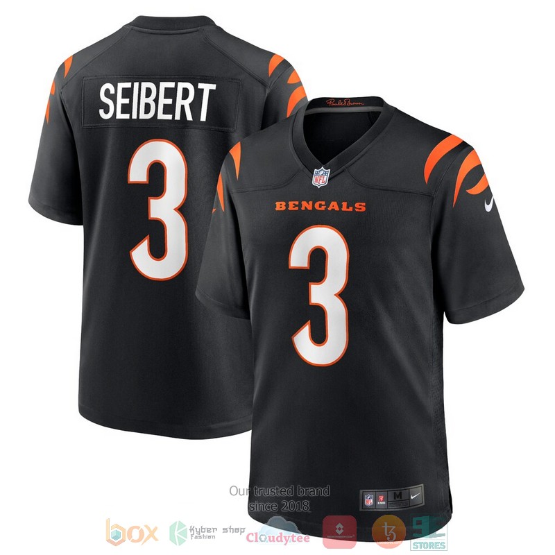 NEW Cincinnati Bengals 3 Austin Seibert Black Football Jersey