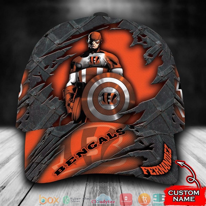 Cincinnati Bengals Captain America NFL Custom Name Cap 1 Cincinnati Bengals Captain America NFL Custom Name Cap word2
