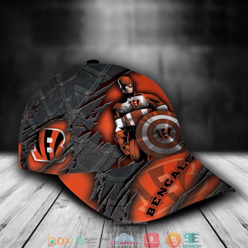 Cincinnati Bengals Captain America NFL Custom Name Cap 2 Cincinnati Bengals Captain America NFL Custom Name Cap word2