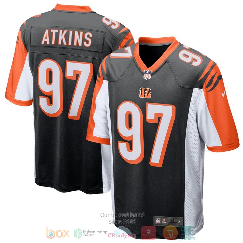 NEW Cincinnati Bengals Geno Atkins Black Football Jersey word3