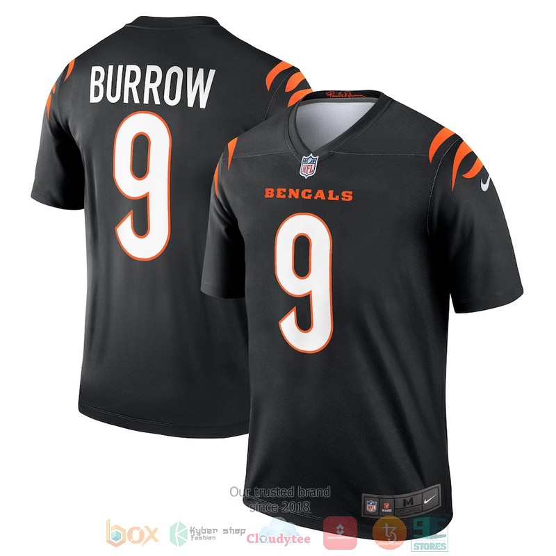 NEW Cincinnati Bengals Joe Burrow Black Legend Football Jersey word2