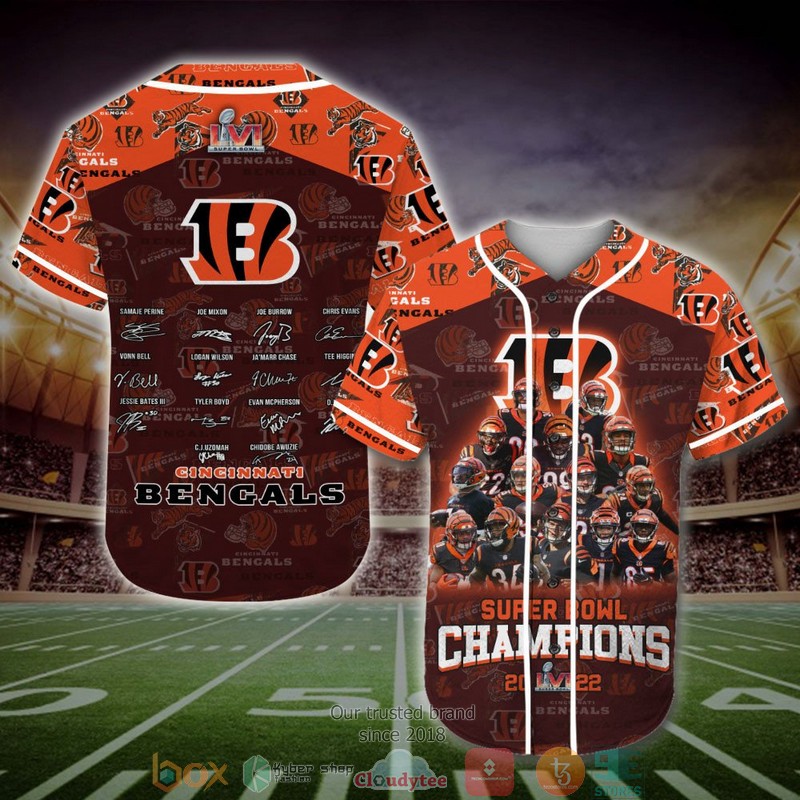 Cincinnati Bengals NFL 22 Super bowl champion Baseball Jersey Shirt word1