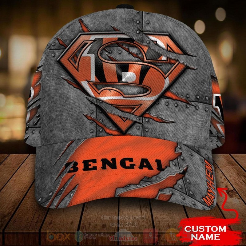 BEST Cincinnati Bengals NFL Team Superman Custom Name 3D Cap 1 BEST Cincinnati Bengals NFL Team Superman Custom Name 3D Cap word1