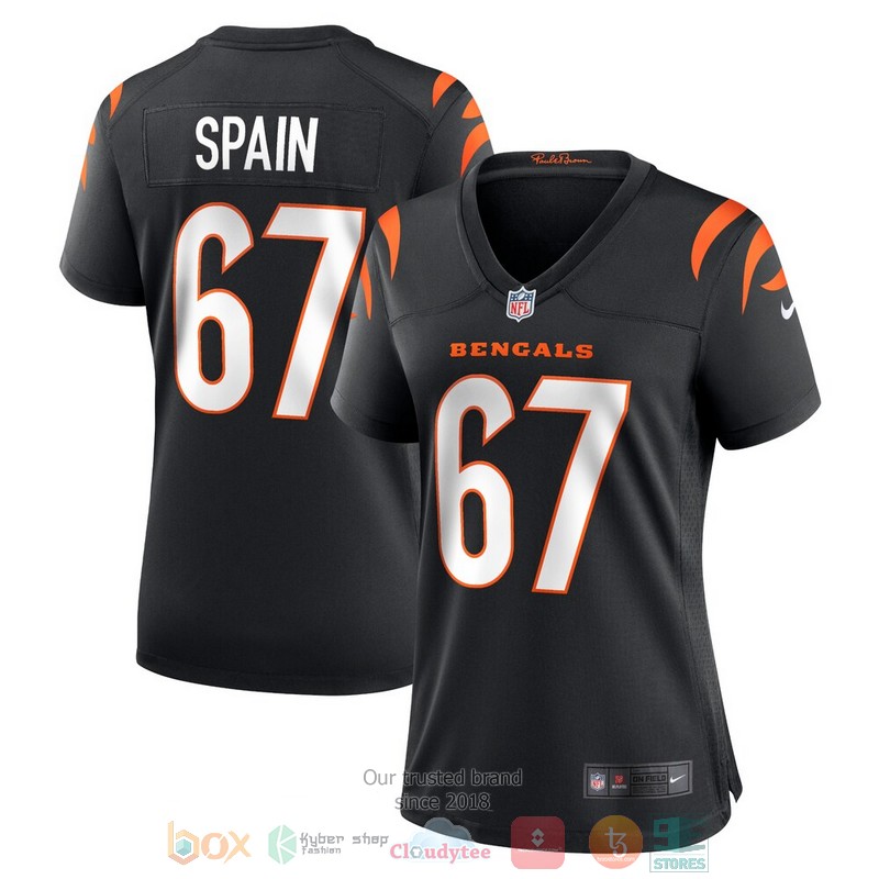 NEW Cincinnati Bengals Quinton Spain Black Football Jersey