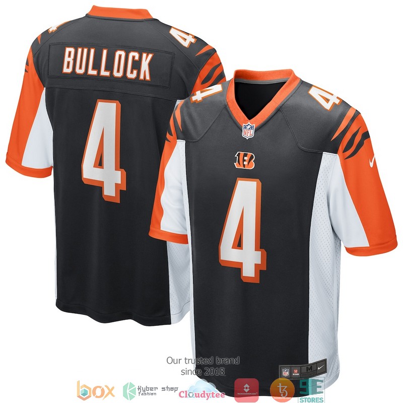 Cincinnati Bengals Randy Bullock 4 Black Football Jersey word2