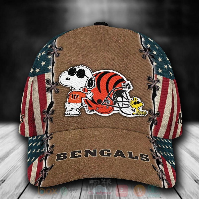 BEST Cincinnati Bengals Snoopy NFL Team Custom Name 3D Cap word1